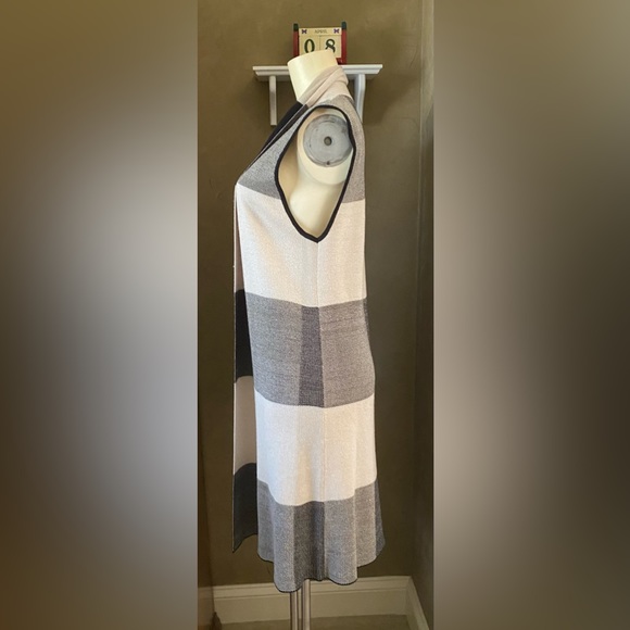 Leo & Nicole plaid open front Sweater Vest Long cardigan women’s size Small - Picture 3 of 13